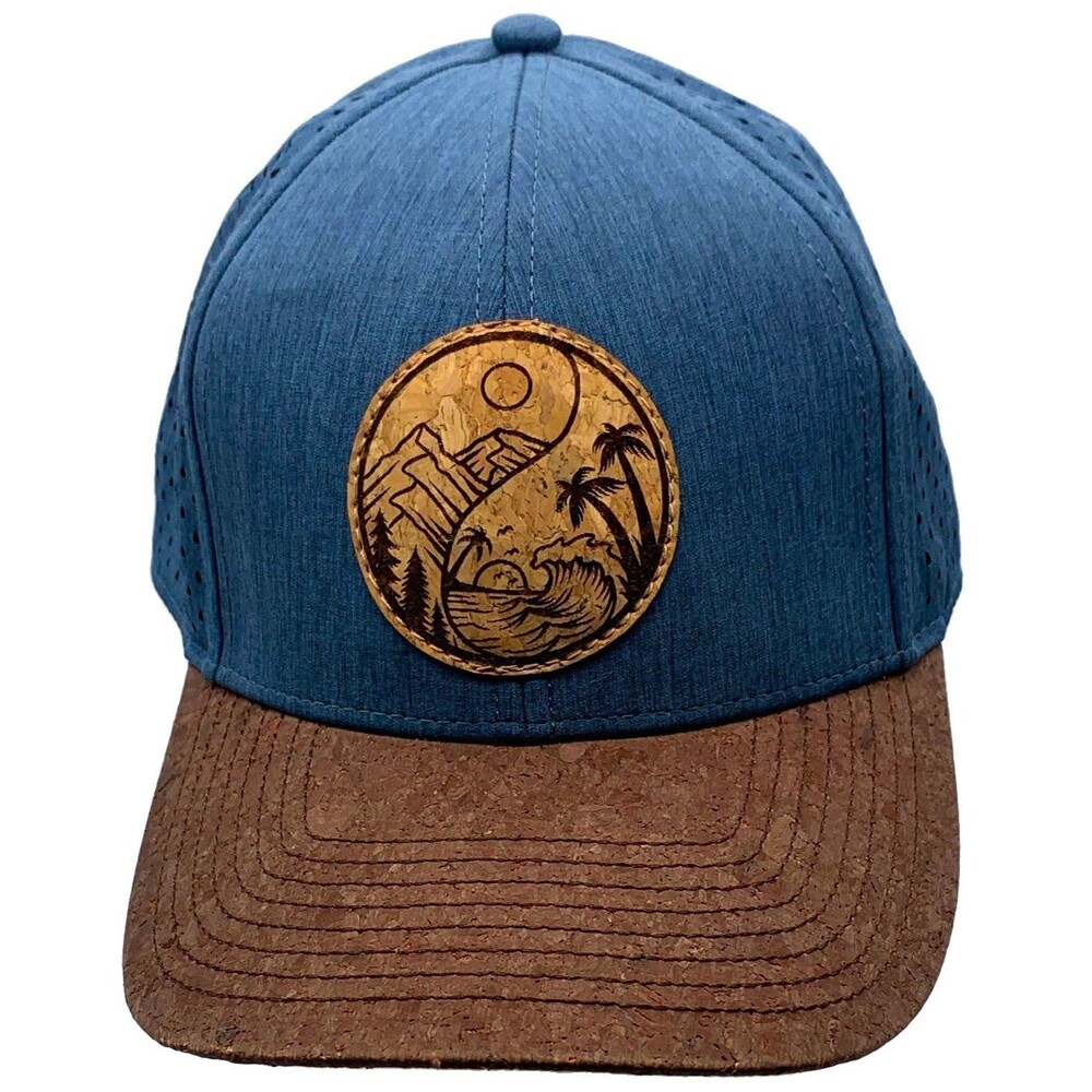 San Diego Cork Hats Snapback Cap Blue/Brown Mesh Back Adjustable Solid One Size